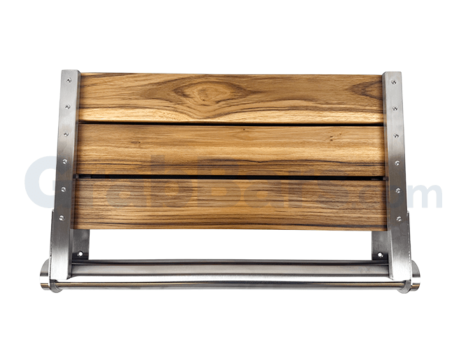 Teak Designer Wall Mounted Folding Shower Seat (No Auto-Rise)