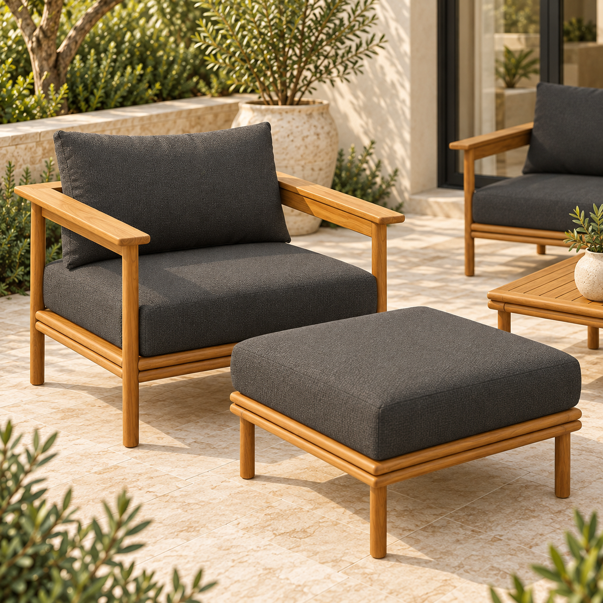 Wren 6-Piece Outdoor Patio Teak Wood Furniture Set by Modway