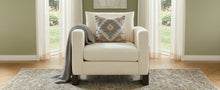 Modern Beige Chenille Accent Chair with Rubberwood Legs