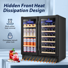 30" Dual Zone Wine and Beverage Refrigerator Quiet Black