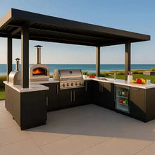 Customized Modular Weatherproof Enclosed Shelter with Outdoor Kitchen Pavilion Luxury Modern Prefab Aluminum Cabinet Set