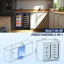 30" Dual Zone Wine and Beverage Refrigerator Quiet Black