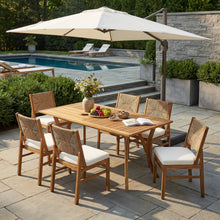 Outdoor 7-Piece Rustic Acacia Wood Dining Set