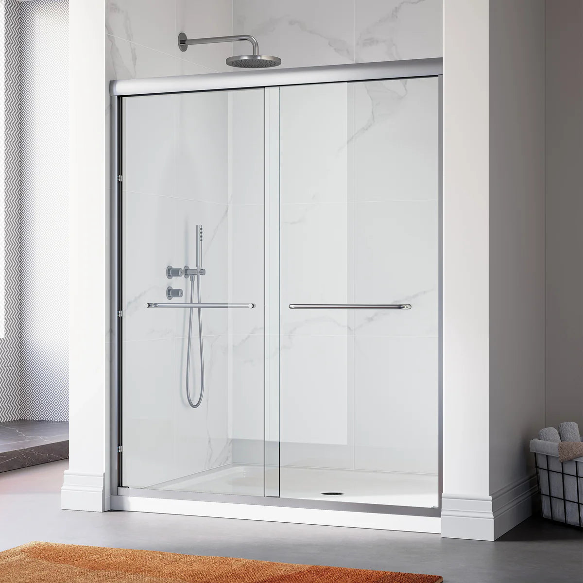 BE6072-BN Double Sliding Shower Door