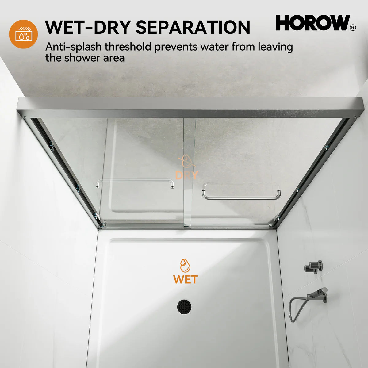 BE6072-BN Double Sliding Shower Door