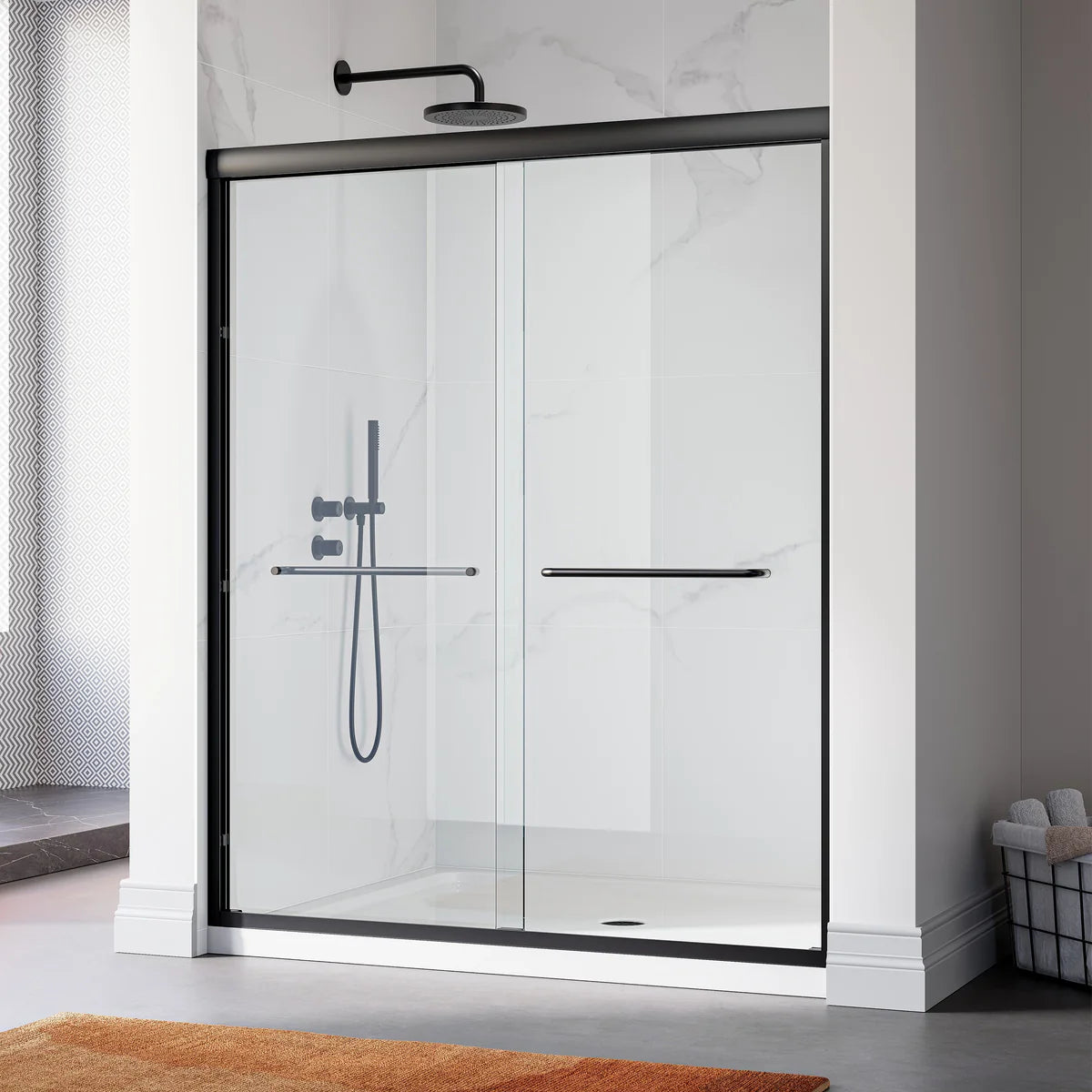 BE6072-BN Double Sliding Shower Door
