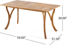Outdoor 7-Piece Rustic Acacia Wood Dining Set