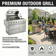 6-Burner 75,300 BTU Stainless Steel Outdoor Kitchen Gas Grill