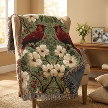 Cardinal Garden Woven Throw Blanket