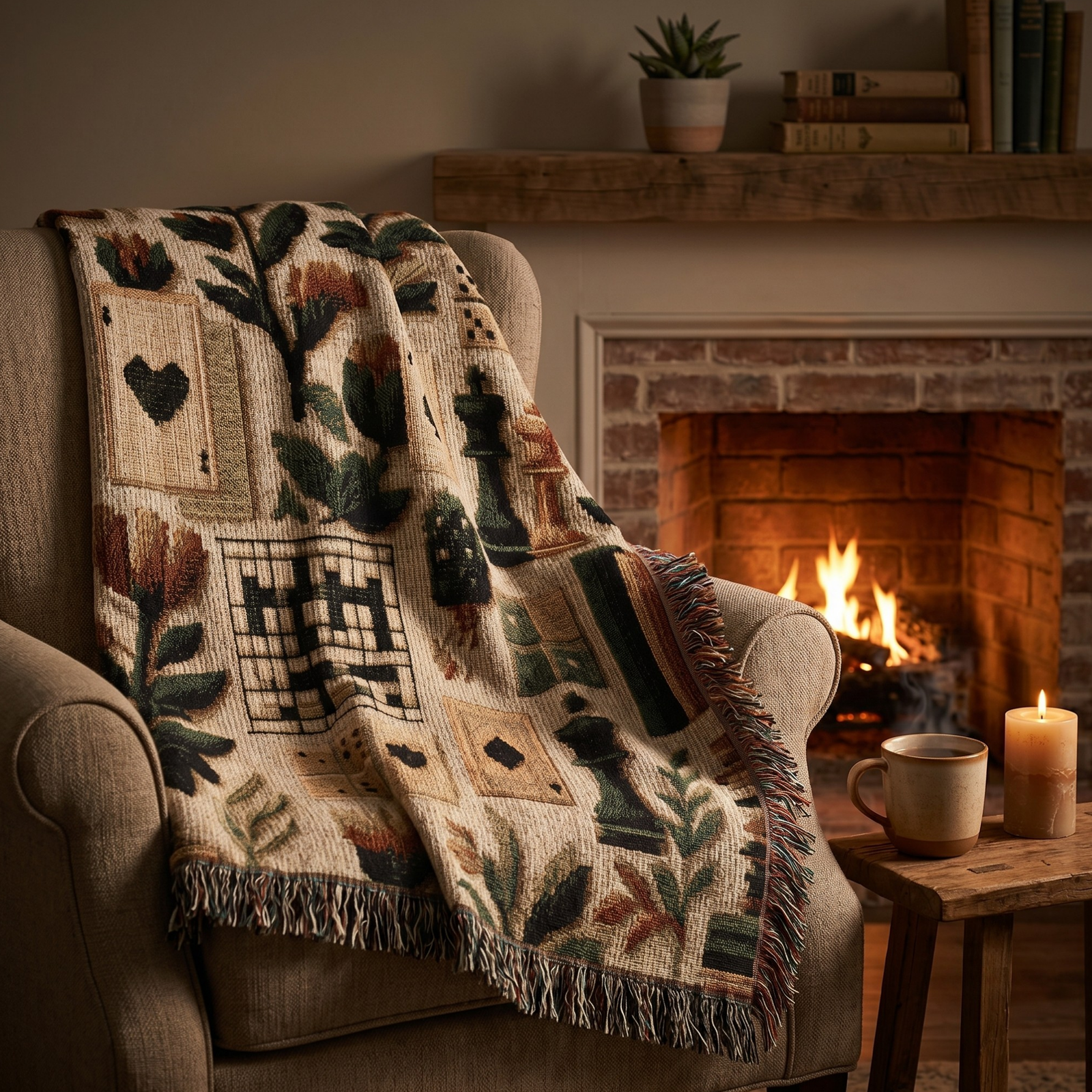 Game Night Woven Throw Blanket