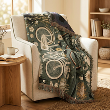Garden Path Bicycle Woven Blanket