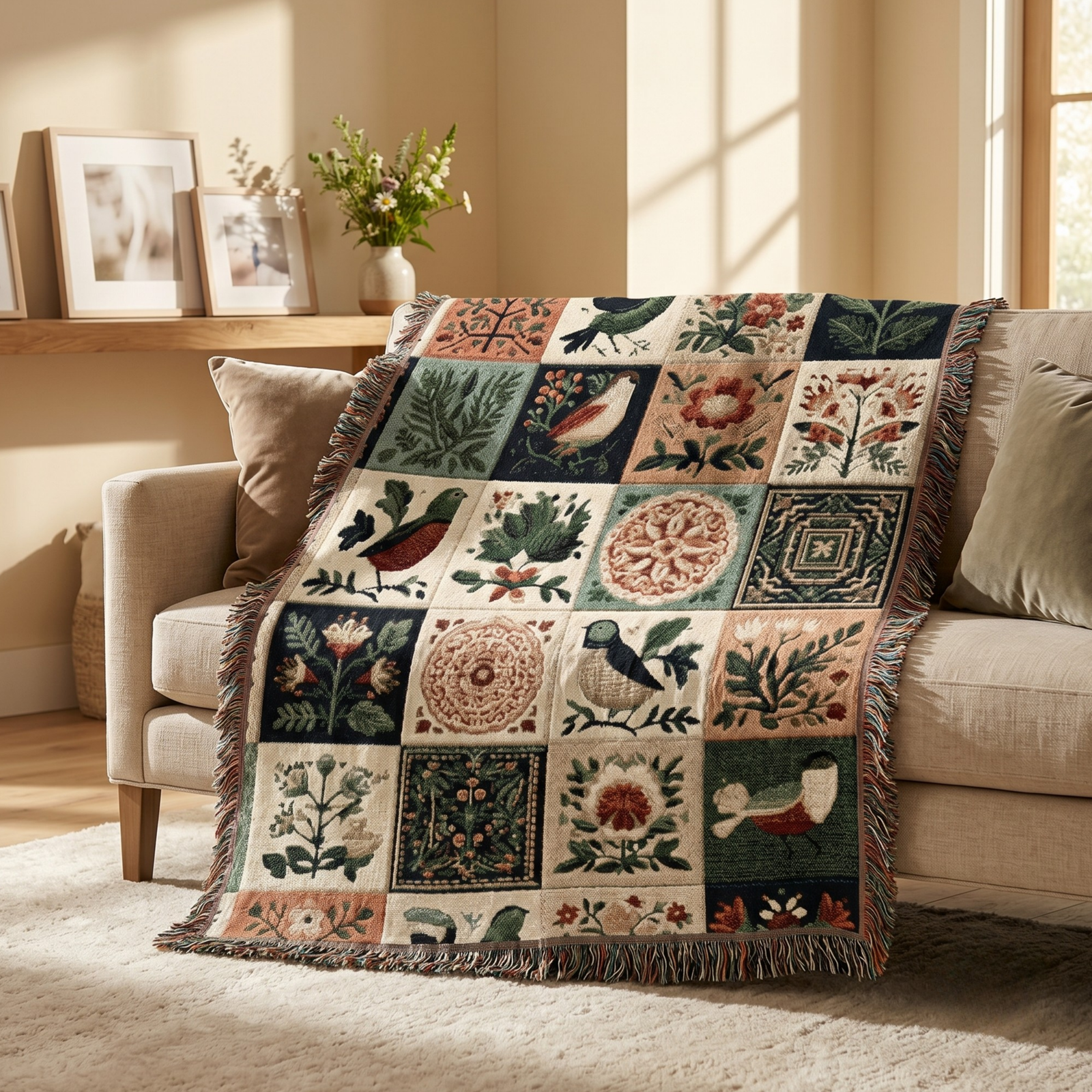 Heritage Quilt Woven Throw Blanket
