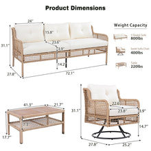 4-Piece Patio Furniture Set with Swivel Chairs