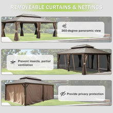 12 × 24 FT Outdoor Hardtop Gazebo with Drainage Syste