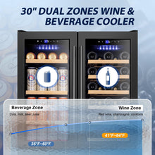 30" Dual Zone Wine and Beverage Refrigerator Quiet Black