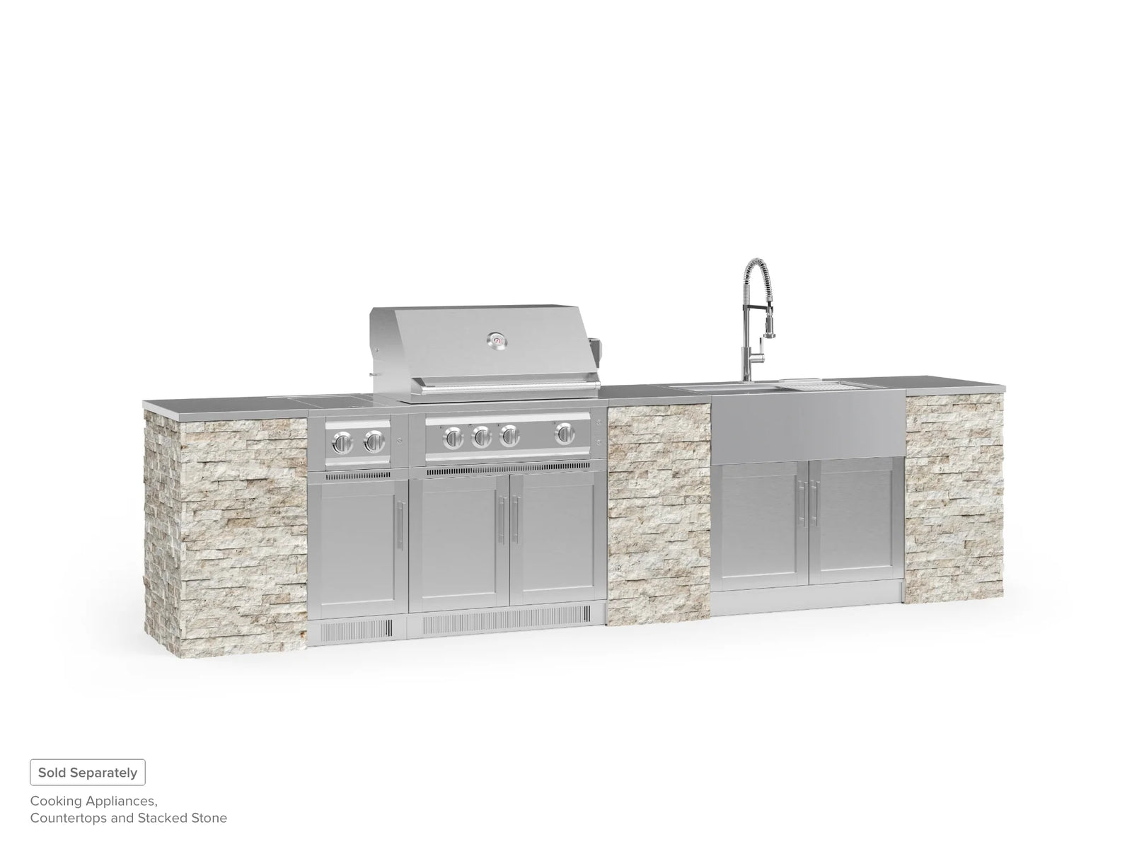 Signature Series 8PC Custom Outdoor Kitchen · 304 Stainless Steel · Shaker Door
