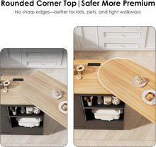 Rolling Kitchen Island with 360 Swivel Kitchen Island with Power Outlet | Rotating Kitchen Islands with Storage Cabinets Wood Kitchen Island Table for Kitchen, Bar, Dining Room