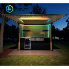 Customized Modular Weatherproof Enclosed Shelter with Outdoor Kitchen Pavilion Luxury Modern Prefab Aluminum Cabinet Set