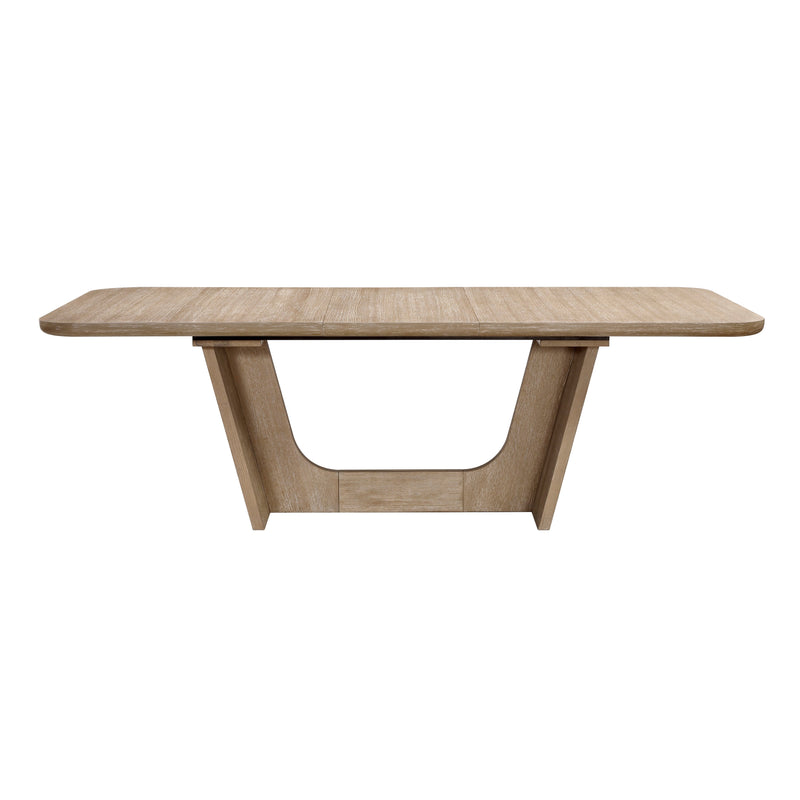 7-Piece Natural Wood Dining Set with Extendable Table