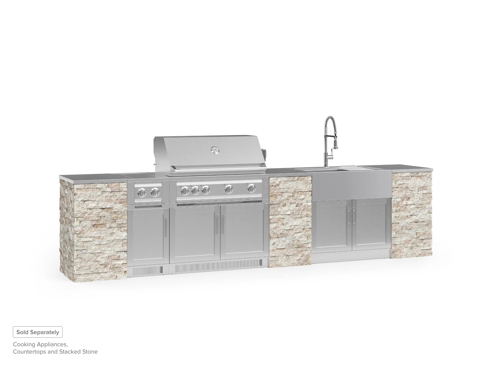 Signature Series 8PC Custom Outdoor Kitchen · 304 Stainless Steel · Shaker Door