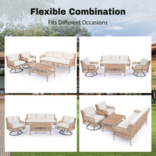 4-Piece Patio Furniture Set with Swivel Chairs