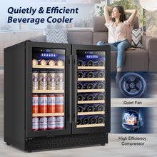 30" Dual Zone Wine and Beverage Refrigerator Quiet Black