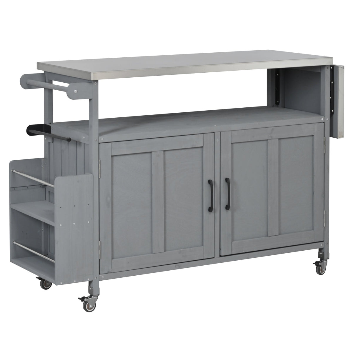 Foldable Outdoor Kitchen Island Patio Mobile Kitchen Cart