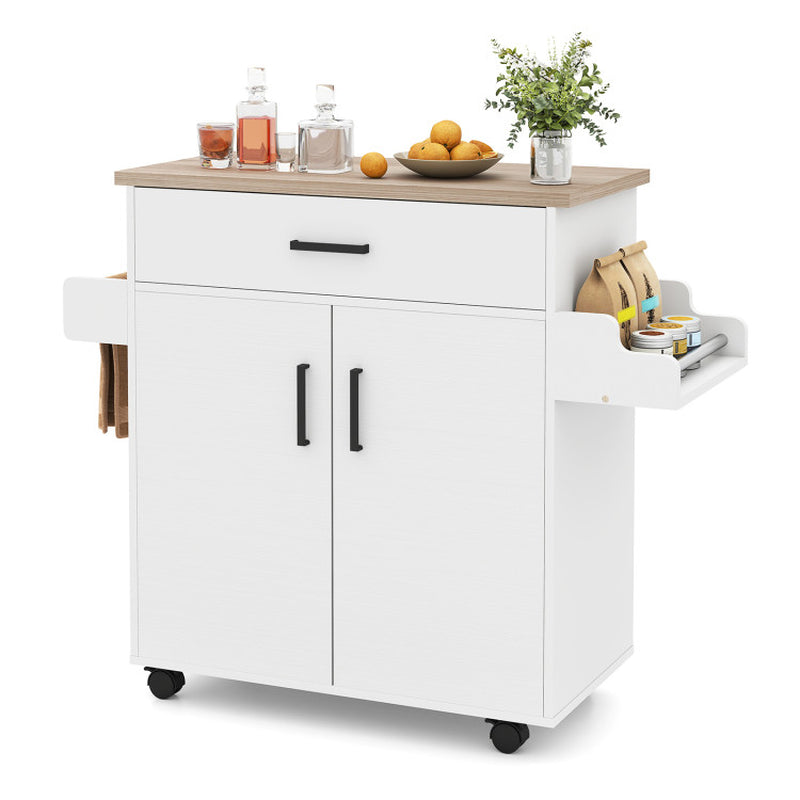 Kitchen Island Cart Rolling Kitchen Storage Island with Drawer
