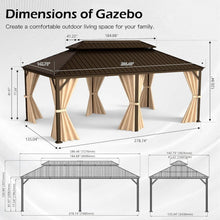 12 × 24 FT Outdoor Hardtop Gazebo with Drainage Syste