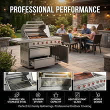 6-Burner 75,300 BTU Stainless Steel Outdoor Kitchen Gas Grill