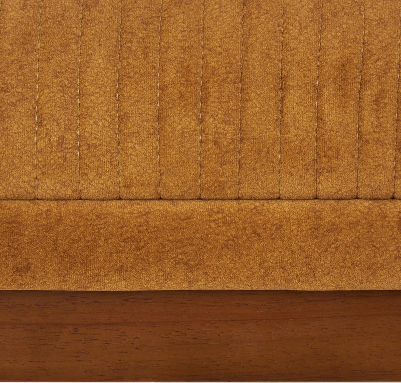 Deco 79 Polyester Living Room Accent Chair Curved Back Side Chair with Wooden Frame, Corner Chair 30" X 29" X 31", Brown