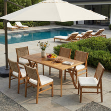 Outdoor 7-Piece Rustic Acacia Wood Dining Set