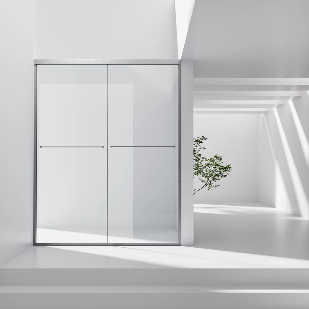 K2-MB Black Ultra-Narrow Frame Shower Door with Magnetic Catch