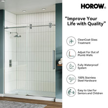 MI6076-MB Matte Black Sliding Shower Door