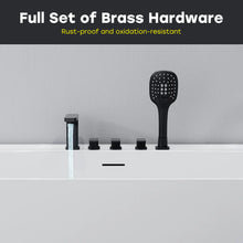 59 Inch Acrylic Back to Wall Tub with Faucet and Shower Head Model SU59-MB