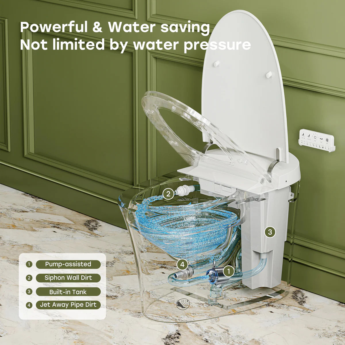 T33 Smart Bidet Toilet – ADA Compliant, Built-In Bidet & Automatic Flush