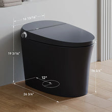 Black Smart Toilet with Bidet Seat For 12 Inch Rough In Model T36
