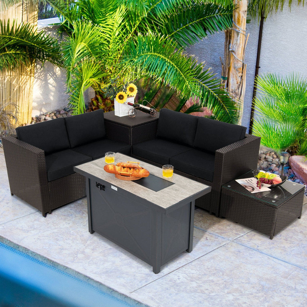 5-Piece Patio Furniture Set with 60,000 BTU Propane Fire Pit Table